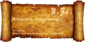 Mohácsik Zsuzsanna névjegykártya
