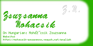 zsuzsanna mohacsik business card